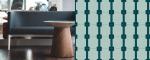 Carreaux de ciment de la Collection Rails, Design Gwendoline Porte pour la Maison Bahya. Modèle RAILS 1 en limewash / emerald